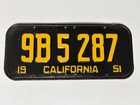 1951 California Pair License Plates 9b 5 287 Original Paint Dmv Clear