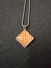 Brand New Handmade Snake Shed Skin Jewelry Orange Necklaces Diamond Sliver Chain
