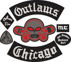 Outlaw Chicago Forgives Biker Mc Patches Embroidered Iron   Sewon 35cm Full Set