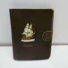 Leather Sewing Needle Case Clipper Ship Milwards Woolworth Woolco Vintage