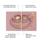 Blush Happy Mat 100  Silicone Suction Placemat Divided Plate Toddler Weaning