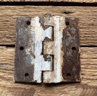 Vintage Heavy Steel Door Hinge   Paint And Rust   3 1 2  X 3 1 2    Opens Easily