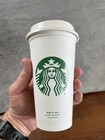 Starbucks Reusable Grande 16 Oz Plastic Coffee Tea Hot Cup Mug Tumbler W  Lid