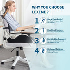 Lexeme X Large Memory Foam Seat Cushion Lumbar Support Pillow For Sciatica   Tai