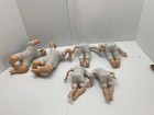 Lot Of 6 Vintage Cloth Doll Bodies With Bisque Porcelain Limbs Mixed Sizes  4l