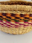 Large African Bolga Ghana Market Basket 9 1 2  Long Multicolored  Brown Handles