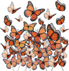 24 Pieces Realistic Monarch Butterfly Decorations  Artificial Feather