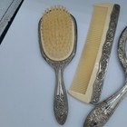 Vtg International Silver Co  Ornate Silverplate Brush  Mirror   Comb Set