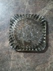 Rare Vintage 50s Disneyland Smoky Gray Glass Ashtray With Castle Stars Souvenir