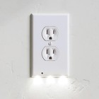 6 Pack Outlet Cover Built-in Led Night Light Bulbs Wall Plate Rounded Receptacle