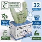 13 Gallon Compostable Trash Bags With Handles  128 Count Bulk Value - Extra T   