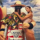 Budweiser Beach Bud Poster Surfer Beer Advertising Anheuser Busch 1980s 22x34