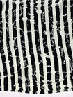 Vtg Gene Ewing Abstract Cats Black White Striped Crepe Chiffon Blouse Whimsigoth