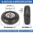 2-pack 4 10 3 50-4  Tire   Wheel  10  Pneumatic Tire For Hand Truck Trolley Cart