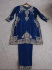Custom Pakistani Sharara Suit Women   Hand Embroidered Georgette Partywear Dress