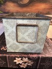 Creative Co-op artist Susan Winget-galvanized Tin Rectangle Handled Box-egret-