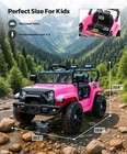 Kids Ride On Car 12v Electric Bluetooth Led Lights Pink Elemara Toys W Remote