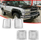 4pcs Clear Front Side Marker Corner Lights For 94-00 Chevy gmc C k Pickup Trucks