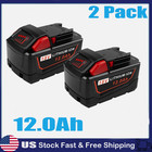 2 Pack For Milwaukee 18v For M18 Li-ion Xc 12 0ah Battery 48-11-1860 48-11-1850