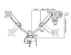 Dual Arm Tv Lcd Monitor Desk Mount Bracket Articulating Swivel Gas Spring