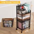 Rolling File Cart With 2 Drawers Metal Moving Craft Storage Cart With Lockabl   