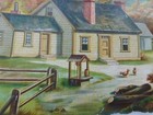 1800s Victorian Die Cut Scrap - Farmhouse Scene With Horse  Chickens- 6 5 Inches