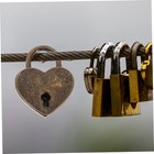 1pc Lock Antique Brass Padlock With Key small Locks With Keys vintage Heart Shap