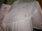 Vintage  Katz Sleep Coat   duster  tiny Embroidered Flowers  lace sz Med 
