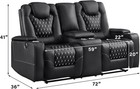 Ebello Faux Leather Power Reclining Loveseat 2 Seat Electric Recliner Sofa Chair