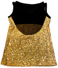 Motionwear Dance Sweetheart Top Gold Sequins Sleeveless Black Mesh New Women L
