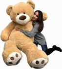 Big Plush Giant 6 Foot Teddy Bear 72 Inches Tan Color Soft Smiling Big Teddybear