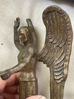 Vtg Old Heavy Solid Bronze Statue Saint Angel Winged Icarus Zeus Michael  Estate