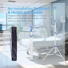 Portable Collapsible Iv Pole  4 Hooks  Tripod  Stable  With Bag For Clinic  home