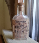 1890 Humphreys Homeopathic Veterinary Specifics Horse Head Emb With Label Bottle