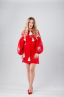 Ukrainian Embroidered Mini Boho Dress  Vyshyvanka  Custom Sizes