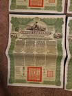 4 Chinese Government Reorganization Gold Loan 1913   20 Bond Certificate China