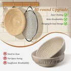 Handmade Cotton Rope Banneton Bread Proofing Basket Set  50oz Sourdough Black
