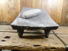 Antique Metate  35-grinder-rustic-complete-old Mexican--primitive-14x18 5x12h