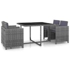 Patio Dining Set Table And Chairs Outdoor Garden 5 Piece Poly Rattan Vidaxl