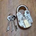 Antique Style Iron Brass Vintage Padlock With Working Key Rare Old Style Lock