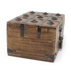 Treasure Chest Wooden Box With Antique Iron Lock And Skeleton Key Storage And De