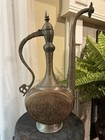 Antique 19 Century Islamic Middle Eastern  17    Hand Forged Copper Ewer Pitcher