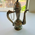 Antique Hand Crafted Repousse Silver Tea Pot Vessel 8  Height