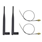 2 X 2 4ghz 6dbi Indoor Omni-directional Wifi Antenna Rp-sma Female With U fl