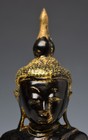 18th Century  Shan  Antique Burmese Bronze Seated Buddha On Double Lotus Base