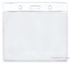 2 New Clear Vinyl Id Badge Holder Plastic Clear Vinyl - Vertical horizontal