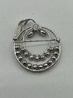 Vintage Sterling Silver Rhinestone Crystal W Blue Stone Wreath Pin Brooch Ro-man