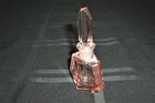 Signed Czech Perfume Bottle  Dauber Stopper  Pink  Hexagon Shape  3-3 4   1920 s