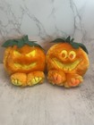 Puffkins Halloween Jack Pumpkin Swibco 1994 Plush Lot Of 2 