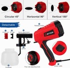 Yattich Paint Sprayer  High Power Hvlp Spray Gun  With 5 Copper Nozzles   3 Patt